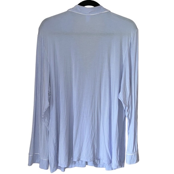 Eberjey Gisele Long Sleeve Tuxedo Pajama Top Periwinkle Blue (Extra Large) - Picture 5 of 5